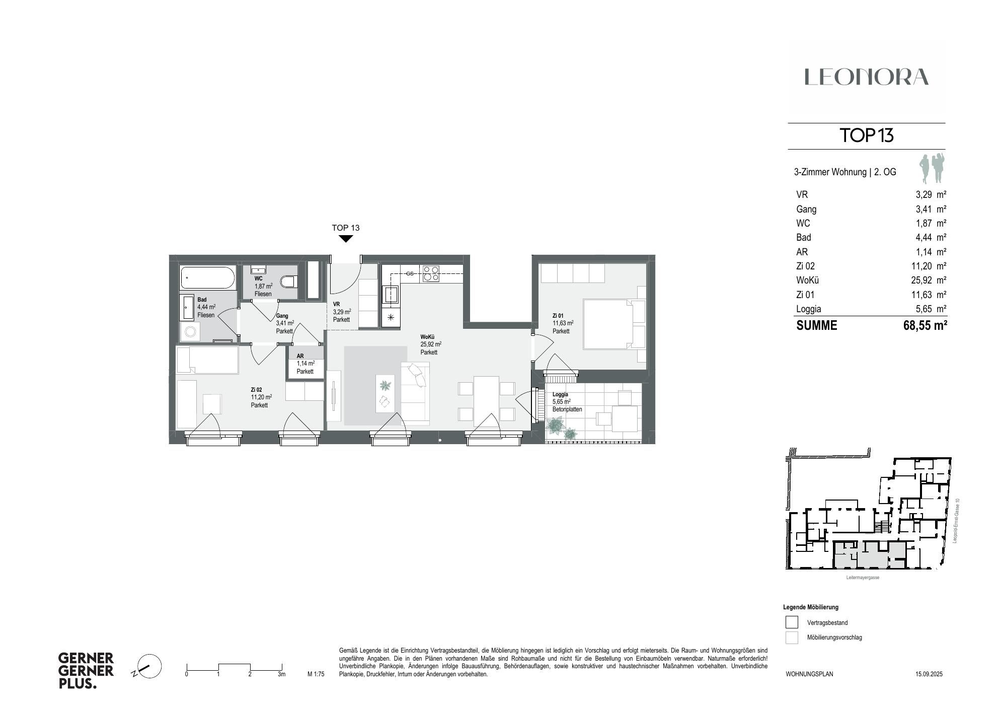 Grundriss von Top-13