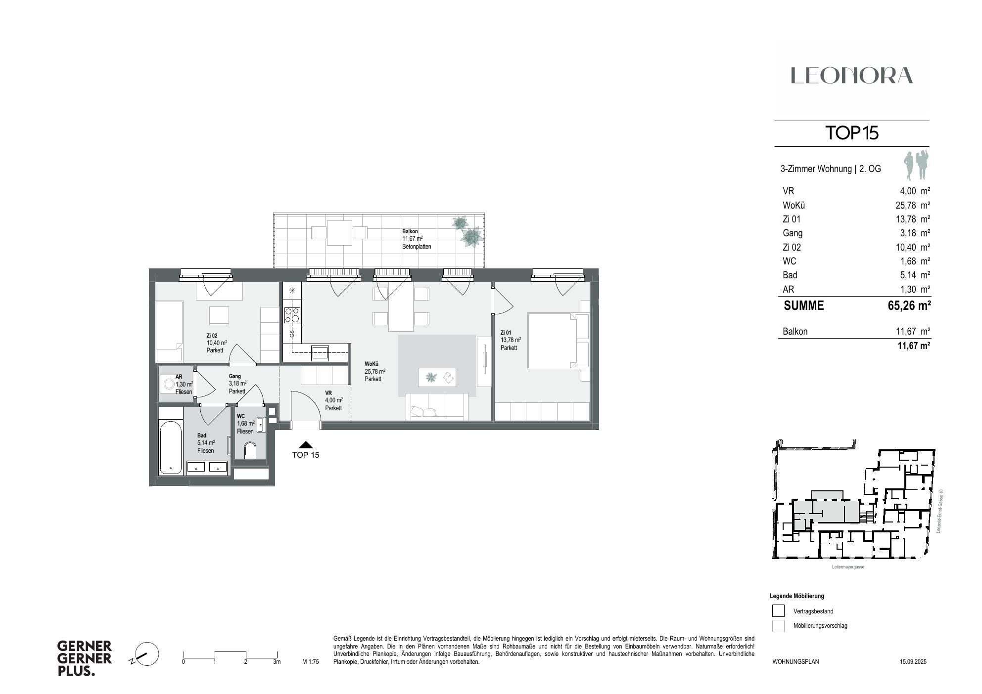 Grundriss von Top-15