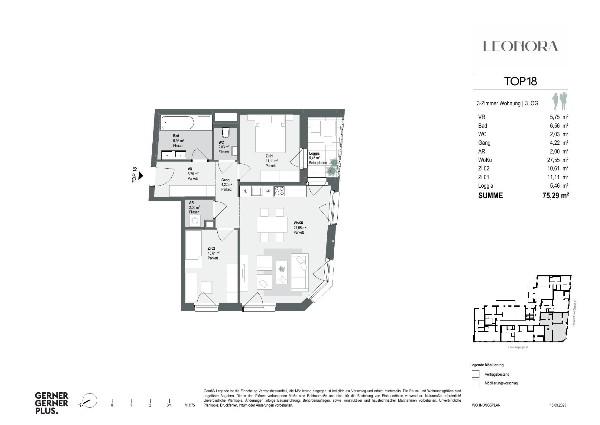 Grundriss von Top-18