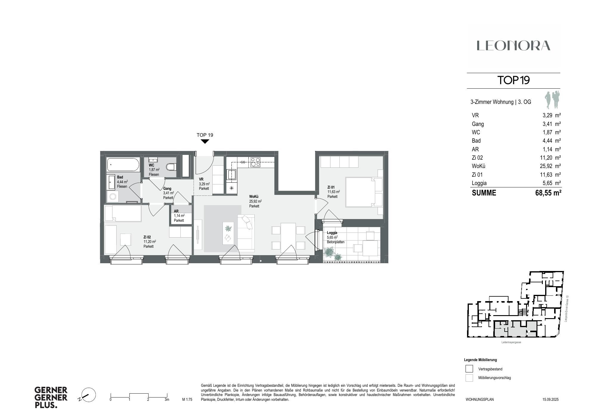 Grundriss von Top-19