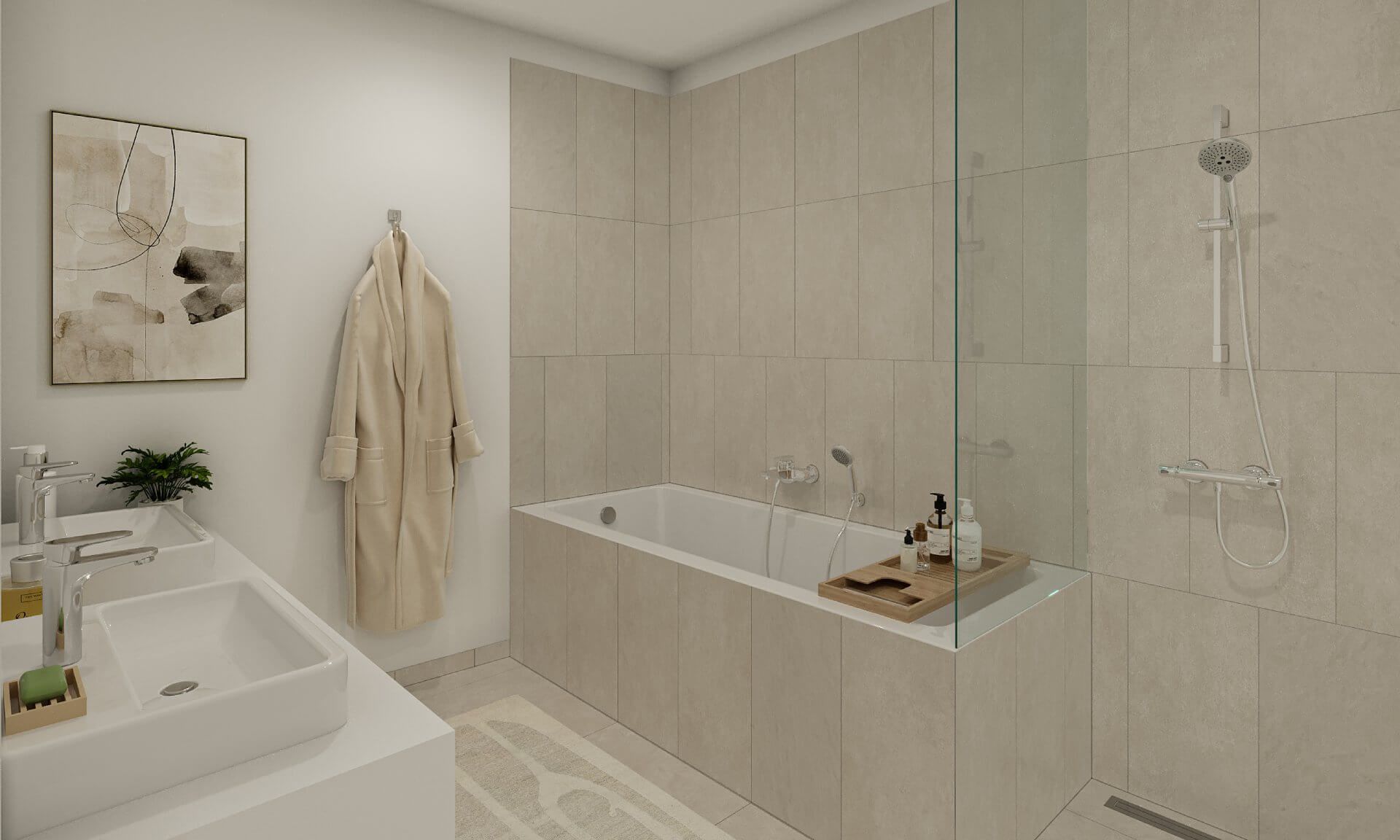 Beispiel der möglichen Einrichtung des Bades in Top 12