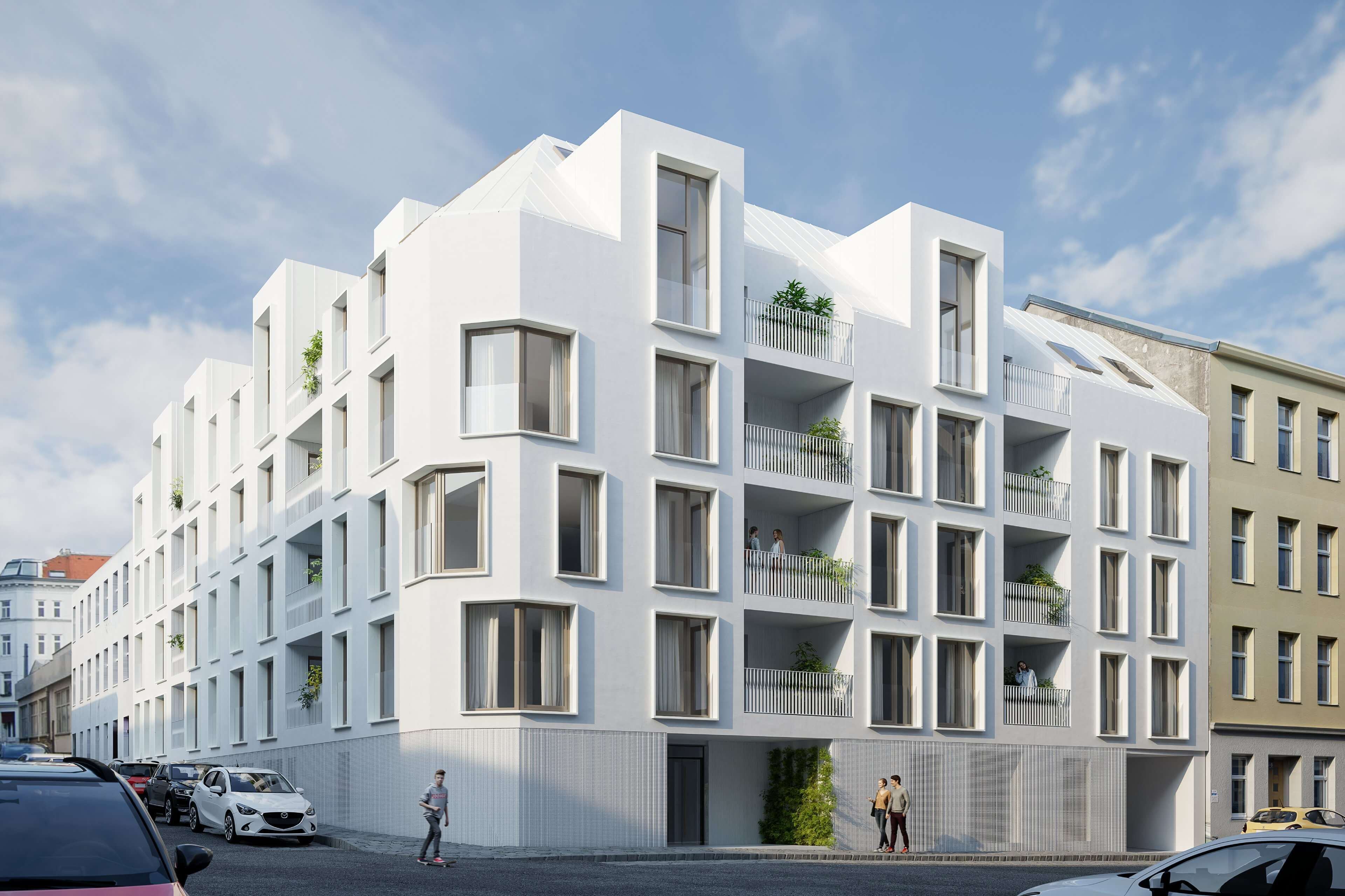 Außenansicht des Gebäudes als Hintergrundbild