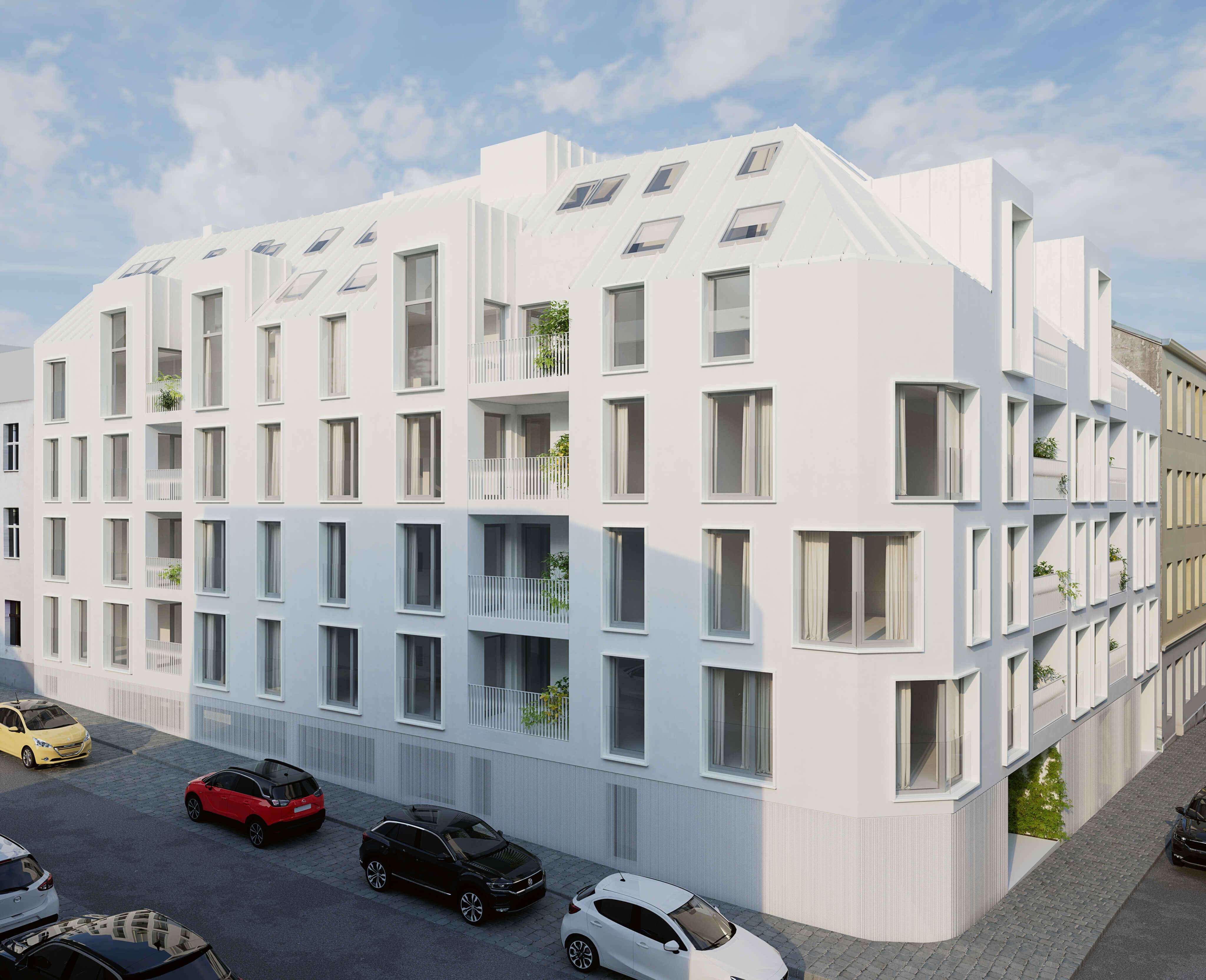 Ansicht des Gebäudes im Hintergrund um ein Stockwerk auszuwählen