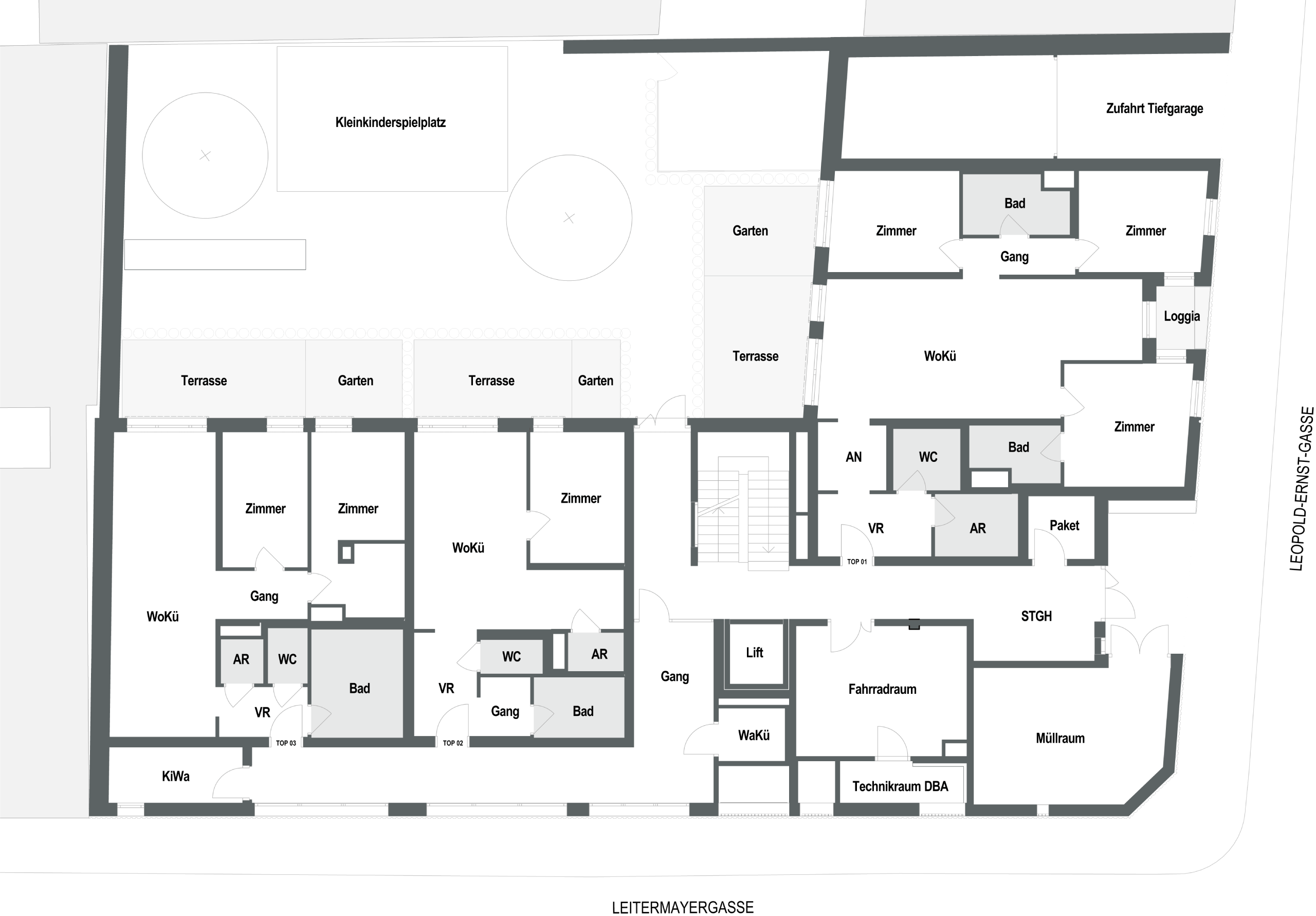 Stockwerksplan des Erdgeschoss