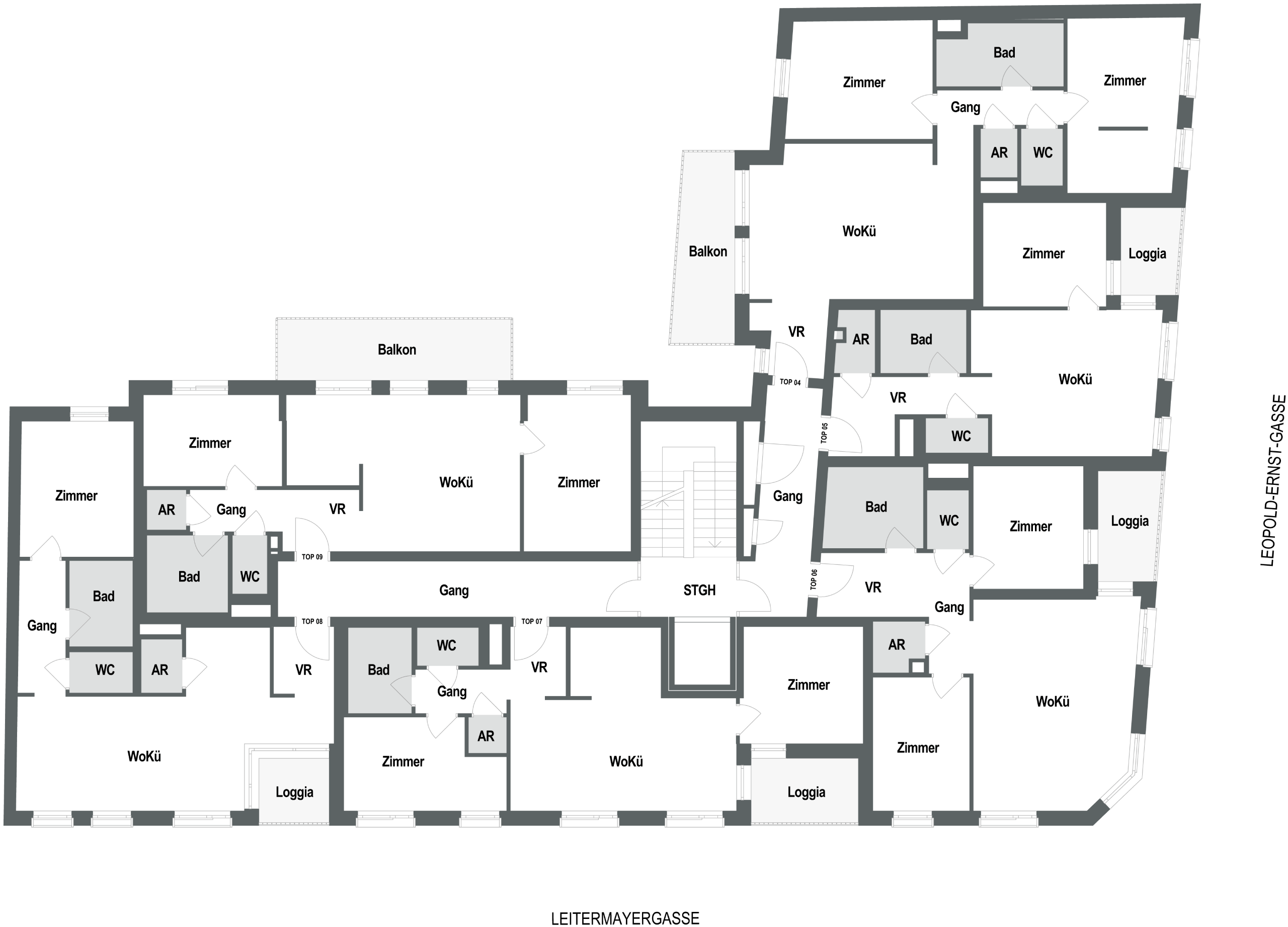 Stockwerksplan des Obergeschoss 1