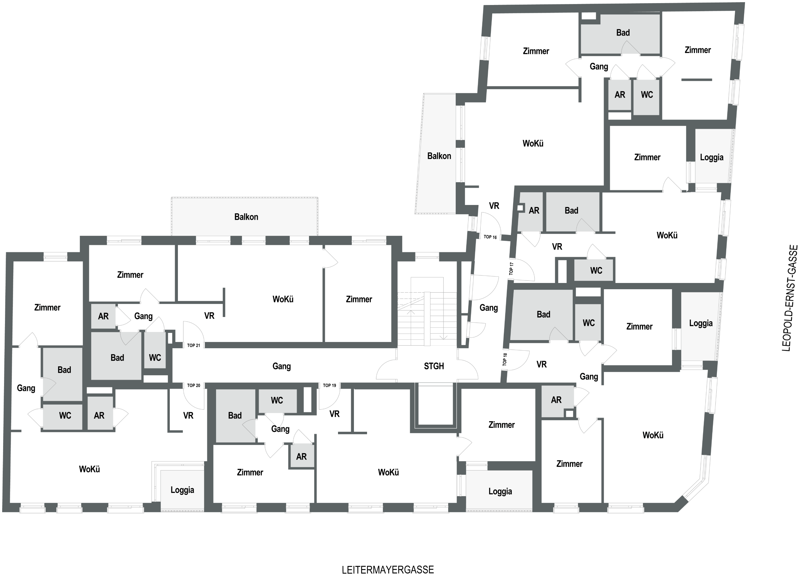 Stockwerksplan des Obergeschoss 3